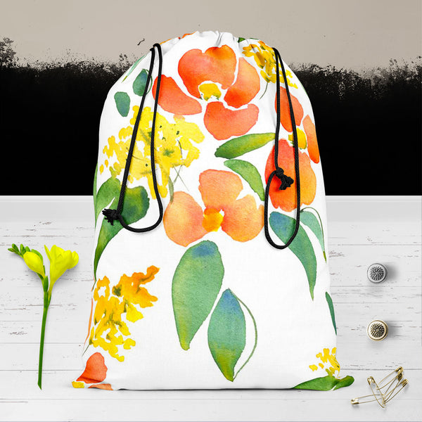 Watercolor Leaves & Flowers Reusable Sack Bag | Bag for Gym, Storage, Vegetable & Travel-Drawstring Sack Bags-SCK_FB_DS-IC 5007685 IC 5007685, Abstract Expressionism, Abstracts, Botanical, Drawing, Fashion, Floral, Flowers, Illustrations, Nature, Patterns, Scenic, Semi Abstract, Signs, Signs and Symbols, Watercolour, watercolor, leaves, reusable, sack, bag, for, gym, storage, vegetable, travel, cotton, canvas, fabric, abstract, background, beautiful, blossom, branch, card, colore, composition, creative, dec