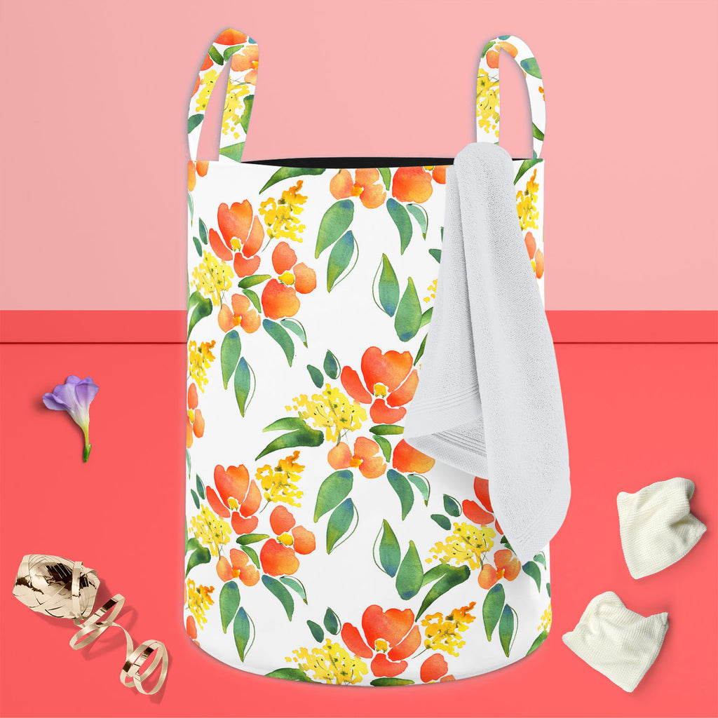 Watercolor Leaves & Flowers Foldable Open Storage Bin | Organizer Box, Toy Basket, Shelf Box, Laundry Bag | Canvas Fabric-Storage Bins-STR_BI_CB-IC 5007685 IC 5007685, Abstract Expressionism, Abstracts, Botanical, Drawing, Fashion, Floral, Flowers, Illustrations, Nature, Patterns, Scenic, Semi Abstract, Signs, Signs and Symbols, Watercolour, watercolor, leaves, foldable, open, storage, bin, organizer, box, toy, basket, shelf, laundry, bag, canvas, fabric, abstract, background, beautiful, blossom, branch, ca