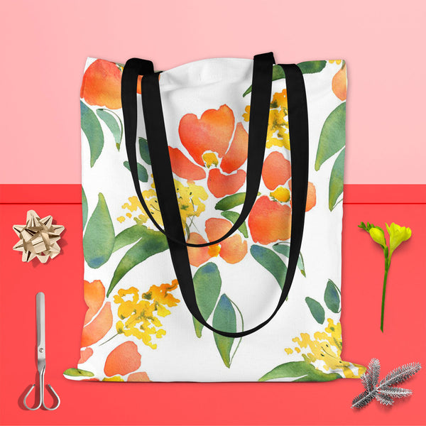 Watercolor Leaves & Flowers Tote Bag Shoulder Purse | Multipurpose-Tote Bags Basic-TOT_FB_BS-IC 5007685 IC 5007685, Abstract Expressionism, Abstracts, Botanical, Drawing, Fashion, Floral, Flowers, Illustrations, Nature, Patterns, Scenic, Semi Abstract, Signs, Signs and Symbols, Watercolour, watercolor, leaves, tote, bag, shoulder, purse, cotton, canvas, fabric, multipurpose, abstract, background, beautiful, blossom, branch, card, colore, composition, creative, decor, decoration, design, drawn, ecology, effe