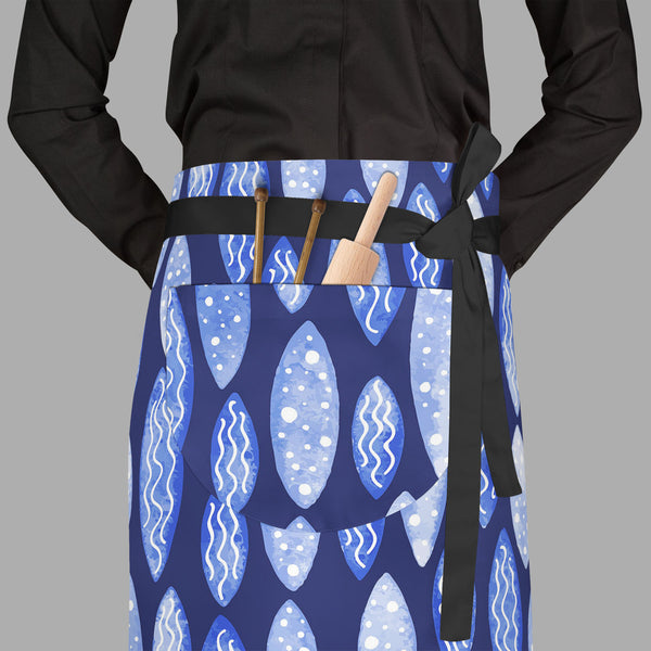 Spots & Waves D1 Apron | Adjustable, Free Size & Waist Tiebacks-Aprons Waist to Feet-APR_WS_FT-IC 5007686 IC 5007686, Abstract Expressionism, Abstracts, Art and Paintings, Black and White, Digital, Digital Art, Dots, Festivals and Occasions, Festive, Geometric, Geometric Abstraction, Graphic, Holidays, Illustrations, Patterns, Retro, Semi Abstract, Signs, Signs and Symbols, Surrealism, Watercolour, White, spots, waves, d1, full-length, waist, to, feet, apron, poly-cotton, fabric, adjustable, tiebacks, abstr