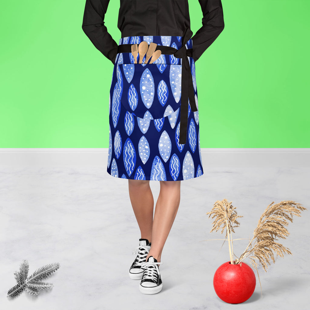 Spots & Waves D1 Apron | Adjustable, Free Size & Waist Tiebacks-Apron Waist to Knee-APR_WS_KN-IC 5007686 IC 5007686, Abstract Expressionism, Abstracts, Art and Paintings, Black and White, Digital, Digital Art, Dots, Festivals and Occasions, Festive, Geometric, Geometric Abstraction, Graphic, Holidays, Illustrations, Patterns, Retro, Semi Abstract, Signs, Signs and Symbols, Surrealism, Watercolour, White, spots, waves, d1, apron, adjustable, free, size, waist, tiebacks, abstract, art, backdrop, background, b