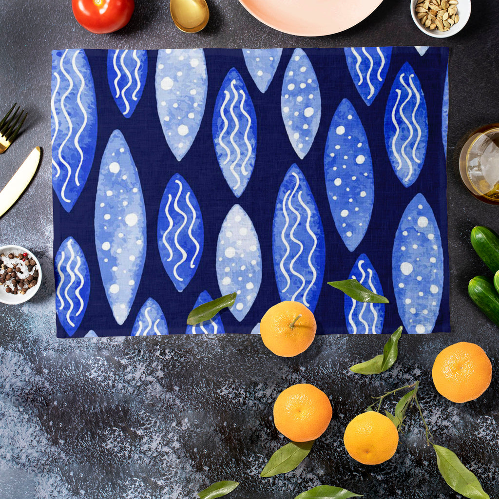 Spots & Waves D1 Table Mat Placemat-Table Place Mats Fabric-MAT_TB-IC 5007686 IC 5007686, Abstract Expressionism, Abstracts, Art and Paintings, Black and White, Digital, Digital Art, Dots, Festivals and Occasions, Festive, Geometric, Geometric Abstraction, Graphic, Holidays, Illustrations, Patterns, Retro, Semi Abstract, Signs, Signs and Symbols, Surrealism, Watercolour, White, spots, waves, d1, table, mat, placemat, abstract, art, backdrop, background, blue, colore, colorful, dark, day, decoration, design,