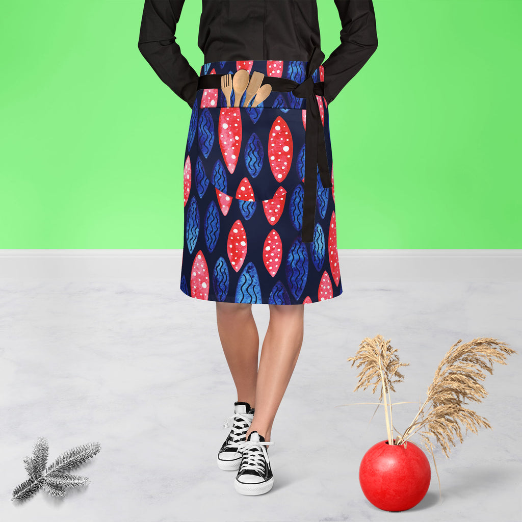 Spots & Waves D2 Apron | Adjustable, Free Size & Waist Tiebacks-Apron Waist to Knee-APR_WS_KN-IC 5007687 IC 5007687, Abstract Expressionism, Abstracts, Art and Paintings, Black and White, Digital, Digital Art, Dots, Festivals and Occasions, Festive, Geometric, Geometric Abstraction, Graphic, Holidays, Illustrations, Patterns, Retro, Semi Abstract, Signs, Signs and Symbols, Surrealism, Watercolour, White, spots, waves, d2, apron, adjustable, free, size, waist, tiebacks, abstract, art, backdrop, background, b