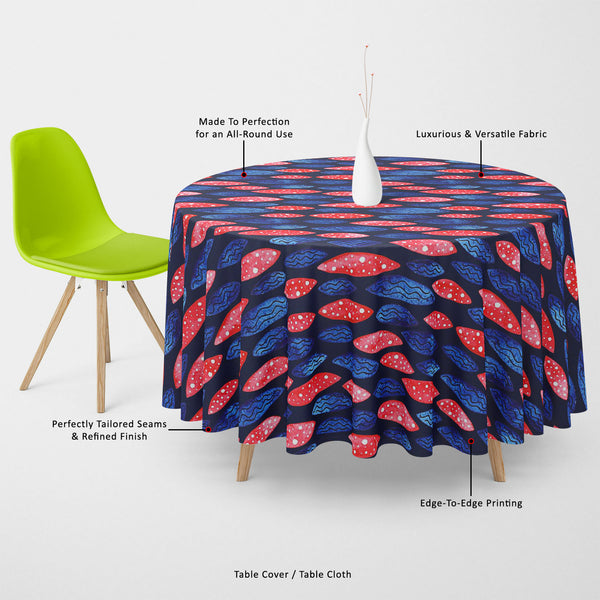 Spots & Waves Table Cloth Cover-Table Covers-CVR_TB_RD-IC 5007687 IC 5007687, Abstract Expressionism, Abstracts, Art and Paintings, Black and White, Digital, Digital Art, Dots, Festivals and Occasions, Festive, Geometric, Geometric Abstraction, Graphic, Holidays, Illustrations, Patterns, Retro, Semi Abstract, Signs, Signs and Symbols, Surrealism, Watercolour, White, spots, waves, table, cloth, cover, canvas, fabric, abstract, art, backdrop, background, blue, color, colorful, colourful, dark, day, decoration