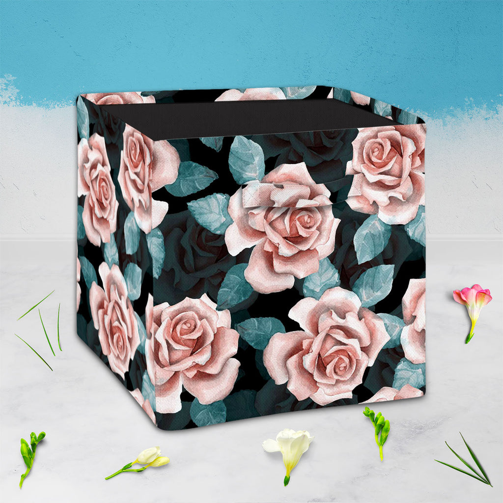 Beautiful Buds Foldable Open Storage Bin | Organizer Box, Toy Basket, Shelf Box, Laundry Bag | Canvas Fabric-Storage Bins-STR_BI_CB-IC 5007688 IC 5007688, Ancient, Art and Paintings, Books, Botanical, Drawing, Fashion, Floral, Flowers, Hand Drawn, Historical, Illustrations, Medieval, Nature, Paintings, Patterns, Retro, Scenic, Signs, Signs and Symbols, Sketches, Vintage, Watercolour, beautiful, buds, foldable, open, storage, bin, organizer, box, toy, basket, shelf, laundry, bag, canvas, fabric, art, backgro