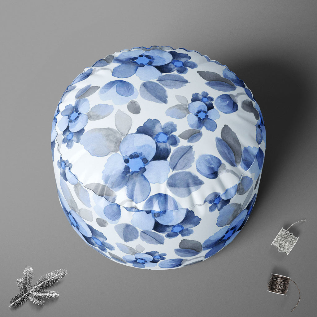 Summer Flowers D2 Footstool Footrest Puffy Pouffe Ottoman Bean Bag | Canvas Fabric-Footstools-FST_CB_BN-IC 5007689 IC 5007689, Ancient, Art and Paintings, Books, Botanical, Drawing, Fashion, Floral, Flowers, Historical, Medieval, Nature, Patterns, Retro, Signs, Signs and Symbols, Vintage, Watercolour, Wedding, summer, d2, footstool, footrest, puffy, pouffe, ottoman, bean, bag, canvas, fabric, flower, pattern, watercolor, art, artistic, background, beautiful, blue, botany, card, colore, cover, decoration, de