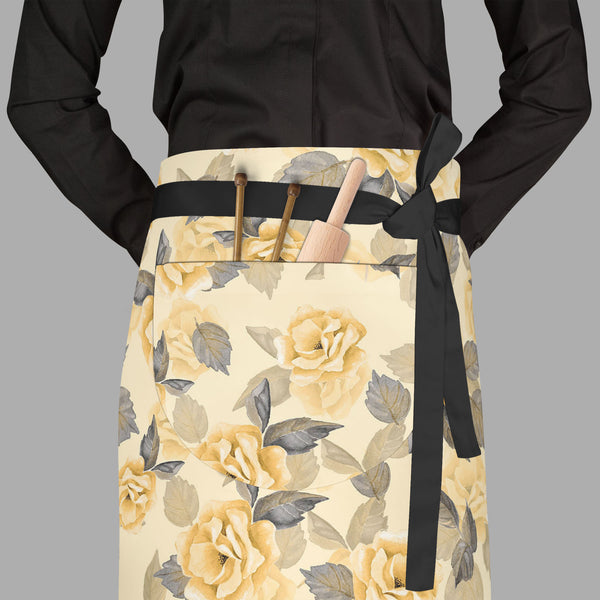 Hand-Drawn Flowers D1 Apron | Adjustable, Free Size & Waist Tiebacks-Aprons Waist to Feet-APR_WS_FT-IC 5007690 IC 5007690, Ancient, Art and Paintings, Books, Botanical, Drawing, Fashion, Floral, Flowers, Historical, Medieval, Nature, Patterns, Retro, Seasons, Signs, Signs and Symbols, Vintage, Watercolour, Wedding, hand-drawn, d1, full-length, waist, to, feet, apron, poly-cotton, fabric, adjustable, tiebacks, art, artistic, background, beautiful, botany, card, cover, decoration, design, drawn, elegance, ele