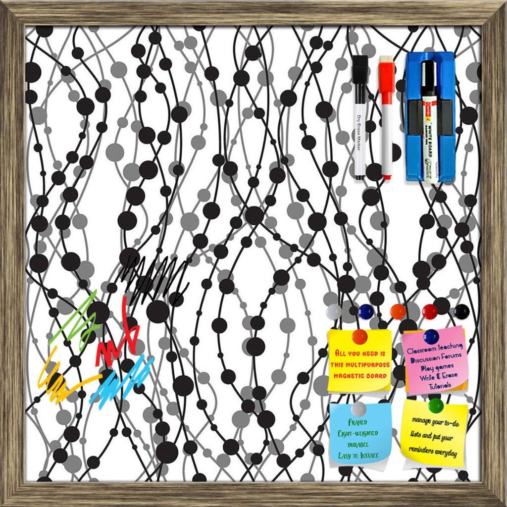 Black And White Geometry Framed Magnetic Dry Erase Board | Combo with Magnet Buttons & Markers-Magnetic Boards Framed-MGB_FR-IC 5007818 IC 5007818, Abstract Expressionism, Abstracts, Black, Black and White, Botanical, Circle, Decorative, Dots, Fashion, Floral, Flowers, Geometric, Geometric Abstraction, Illustrations, Modern Art, Nature, Patterns, Retro, Semi Abstract, Signs, Signs and Symbols, White, and, geometry, framed, magnetic, dry, erase, board, printed, whiteboard, with, 4, magnets, 2, markers, 1, du