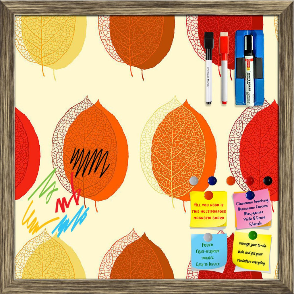 Cute Autumn Leaves Framed Magnetic Dry Erase Board | Combo with Magnet Buttons & Markers-Magnetic Boards Framed-MGB_FR-IC 5007820 IC 5007820, Abstract Expressionism, Abstracts, Art and Paintings, Black and White, Botanical, Decorative, Digital, Digital Art, Drawing, Fashion, Floral, Flowers, Graphic, Illustrations, Modern Art, Nature, Patterns, Retro, Scenic, Seasons, Semi Abstract, Signs, Signs and Symbols, White, cute, autumn, leaves, framed, magnetic, dry, erase, board, printed, whiteboard, with, 4, magn