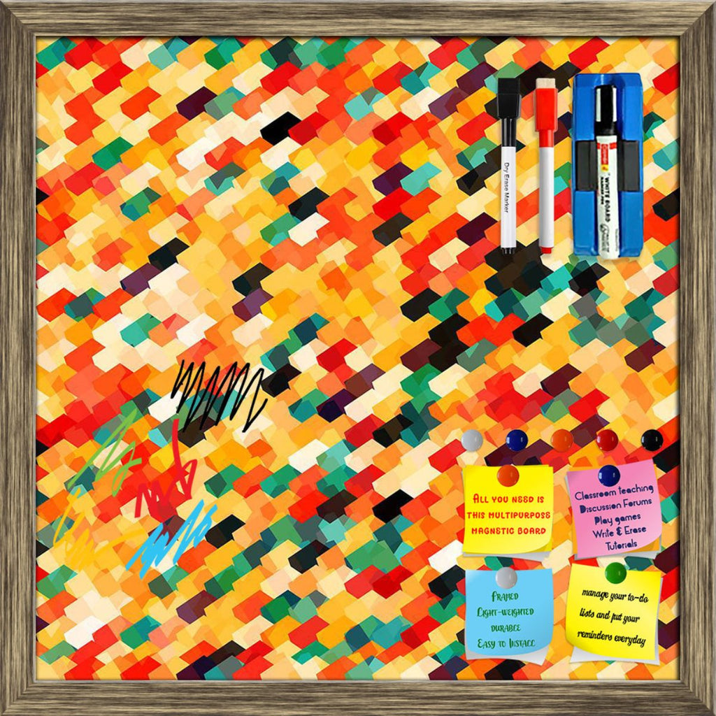 Abstract Multicolor Framed Magnetic Dry Erase Board | Combo with Magnet Buttons & Markers - Magnetic Boards Framed - ArtzFolio.com