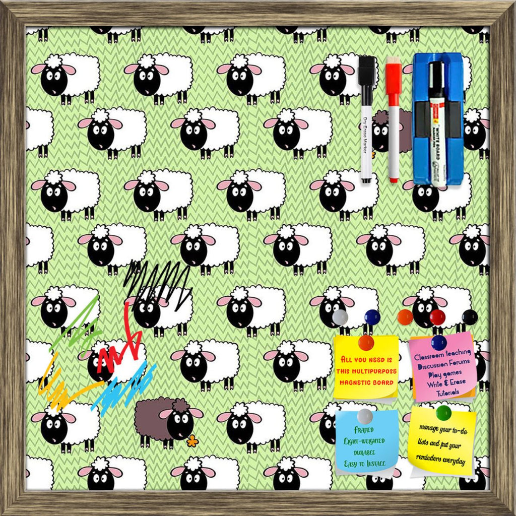 Creative Sheep Framed Magnetic Dry Erase Board | Combo with Magnet Buttons & Markers-Magnetic Boards Framed-MGB_FR-IC 5007851 IC 5007851, Abstract Expressionism, Abstracts, Animals, Animated Cartoons, Art and Paintings, Caricature, Cartoons, Decorative, Digital, Digital Art, Drawing, Fashion, Graphic, Illustrations, Modern Art, Nature, Patterns, Scenic, Semi Abstract, Signs, Signs and Symbols, creative, sheep, framed, magnetic, dry, erase, board, printed, whiteboard, with, 4, magnets, 2, markers, 1, duster,