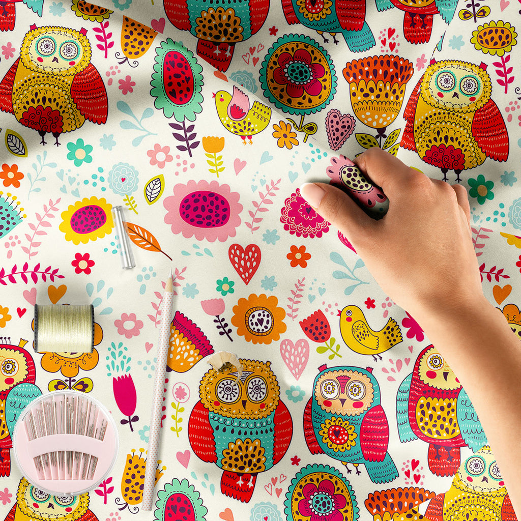 Cheerful Owls And Flowers D1 Sofa Fabric by Metre | Upholstery For Sofa, Curtains & Cushions-Sofa Fabrics-SOF_FB-IC 5007853 IC 5007853, Animals, Animated Cartoons, Baby, Birds, Birthday, Botanical, Caricature, Cartoons, Children, Decorative, Floral, Flowers, Holidays, Illustrations, Kids, Nature, Patterns, Seasons, Signs, Signs and Symbols, cheerful, owls, and, d1, sofa, fabric, by, metre, upholstery, for, curtains, cushions, vector, illustration, animal, background, bird, birth, card, cartoon, character, c