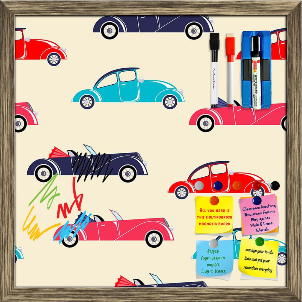Retro Cars D1 Framed Magnetic Dry Erase Board | Combo with Magnet Buttons & Markers-Magnetic Boards Framed-MGB_FR-IC 5007856 IC 5007856, American, Ancient, Animated Cartoons, Art and Paintings, Art Deco, Automobiles, Baby, Caricature, Cars, Cartoons, Children, Cities, City Views, Culture, Ethnic, Historical, Illustrations, Kids, Medieval, Paintings, Patterns, Retro, Signs, Signs and Symbols, Sports, Symbols, Traditional, Transportation, Travel, Tribal, Urban, Vehicles, Vintage, World Culture, d1, framed, ma