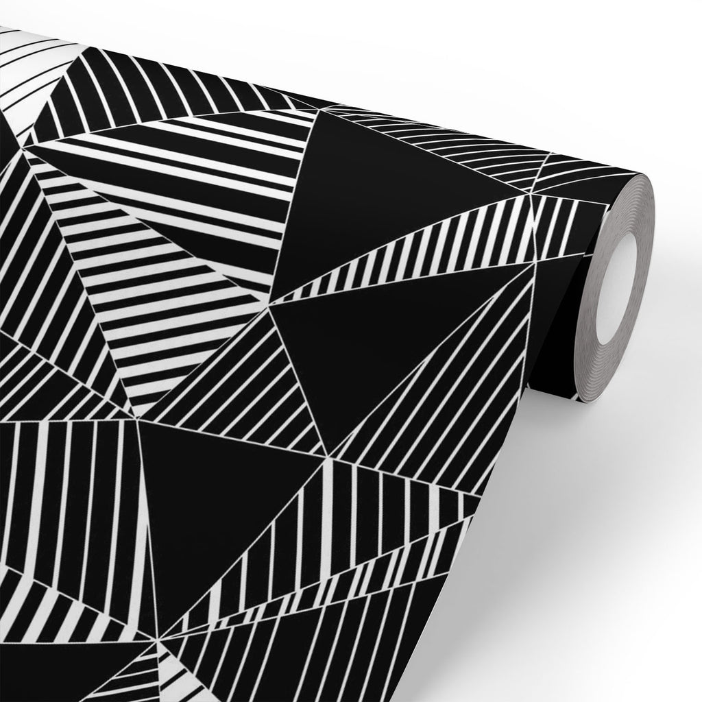 ArtzFolio Abstract Geometric Black And White Triangles Wallpaper Roll | Easy to Install-Wallpapers Peel & Stick-AZ5007867WAL_RF_R-SP-Image Code 5007867 Vishnu Image Folio Pvt Ltd, IC 5007867, ArtzFolio, Wallpapers Peel & Stick, Digital Art, abstract, geometric, black, and, white, triangles, wallpaper, roll, easy, to, install, vinyl, self, adhesive, brick, for, walls, living, room, drawing, large, size, children, sticker, bedroom, pitaara, box, bathroom, textured, big, office, reception, amazonbasics, decora