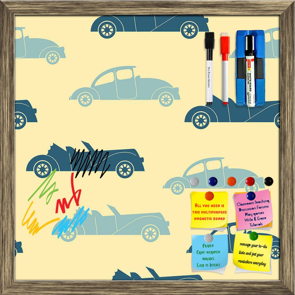 Retro Cars D2 Framed Magnetic Dry Erase Board | Combo with Magnet Buttons & Markers-Magnetic Boards Framed-MGB_FR-IC 5007870 IC 5007870, American, Ancient, Animated Cartoons, Art and Paintings, Art Deco, Automobiles, Baby, Caricature, Cars, Cartoons, Children, Cities, City Views, Culture, Ethnic, Historical, Illustrations, Kids, Medieval, Paintings, Patterns, Retro, Signs, Signs and Symbols, Sports, Symbols, Traditional, Transportation, Travel, Tribal, Urban, Vehicles, Vintage, World Culture, d2, framed, ma