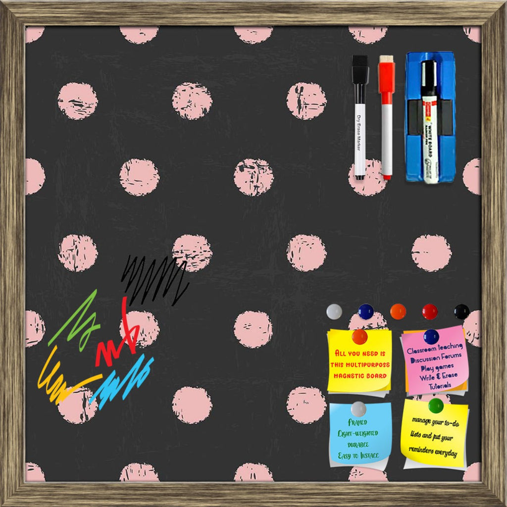Polka Dots Framed Magnetic Dry Erase Board | Combo with Magnet Buttons & Markers-Magnetic Boards Framed-MGB_FR-IC 5007871 IC 5007871, Ancient, Black, Black and White, Circle, Digital, Digital Art, Dots, Graphic, Hipster, Historical, Illustrations, Medieval, Patterns, Retro, Signs, Signs and Symbols, Vintage, polka, framed, magnetic, dry, erase, board, printed, whiteboard, with, 4, magnets, 2, markers, 1, duster, background, blackboard, card, chalk, chalkboard, color, cool, design, dot, element, fabric, grap