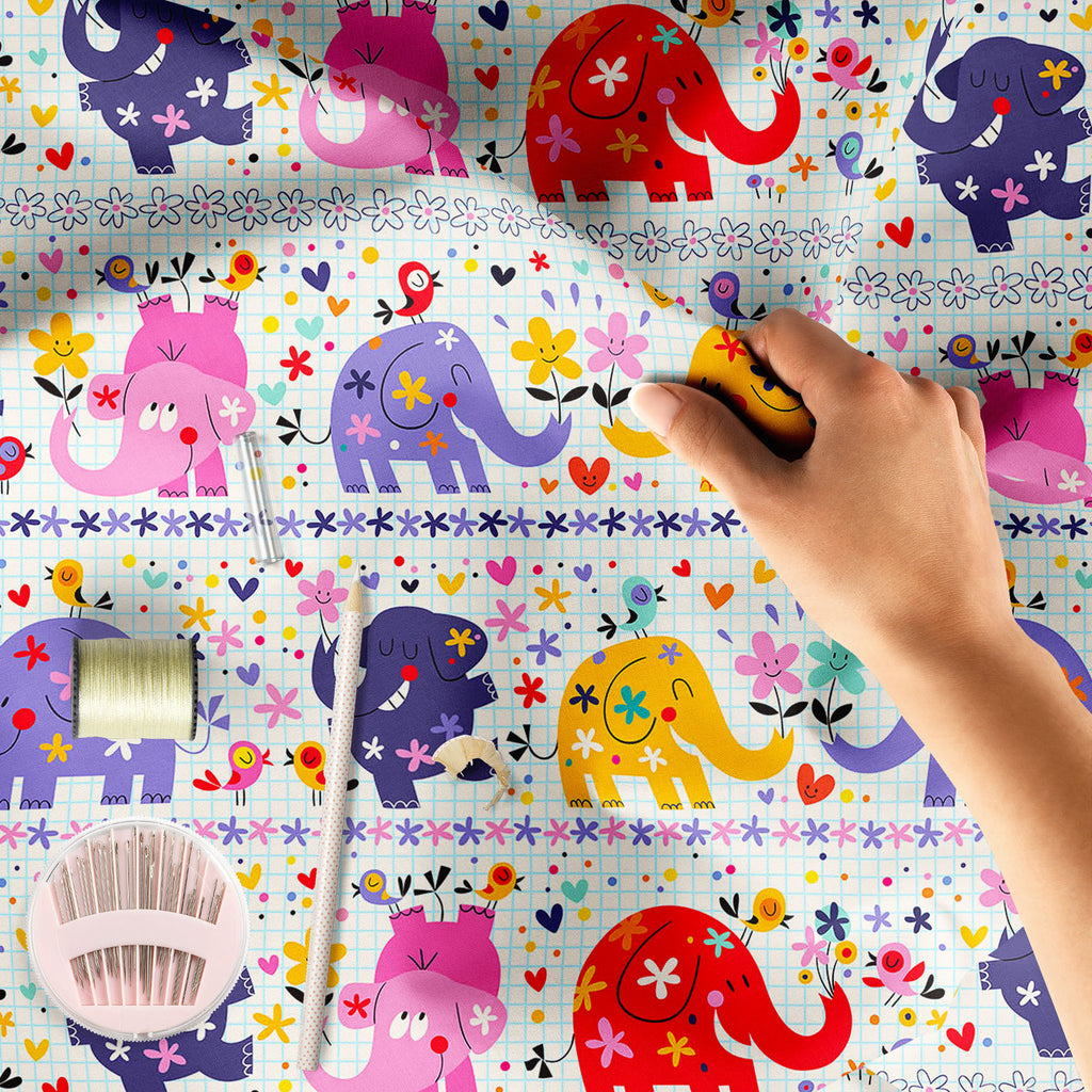 Baby Elephants in Joy Sofa Fabric by Metre | Upholstery For Sofa, Curtains & Cushions-Sofa Fabrics-SOF_FB-IC 5007880 IC 5007880, African, Animals, Animated Cartoons, Art and Paintings, Baby, Birds, Botanical, Caricature, Cartoons, Children, Digital, Digital Art, Festivals, Festivals and Occasions, Festive, Floral, Flowers, Graphic, Hearts, Illustrations, Indian, Kids, Love, Nature, Patterns, Pets, Retro, Romance, Signs, Signs and Symbols, elephants, in, joy, sofa, fabric, by, metre, upholstery, for, curtain