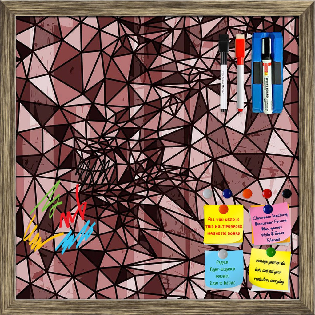 Abstract Geometric Polygon Art Framed Magnetic Dry Erase Board | Combo with Magnet Buttons & Markers - Magnetic Boards Framed - ArtzFolio.com