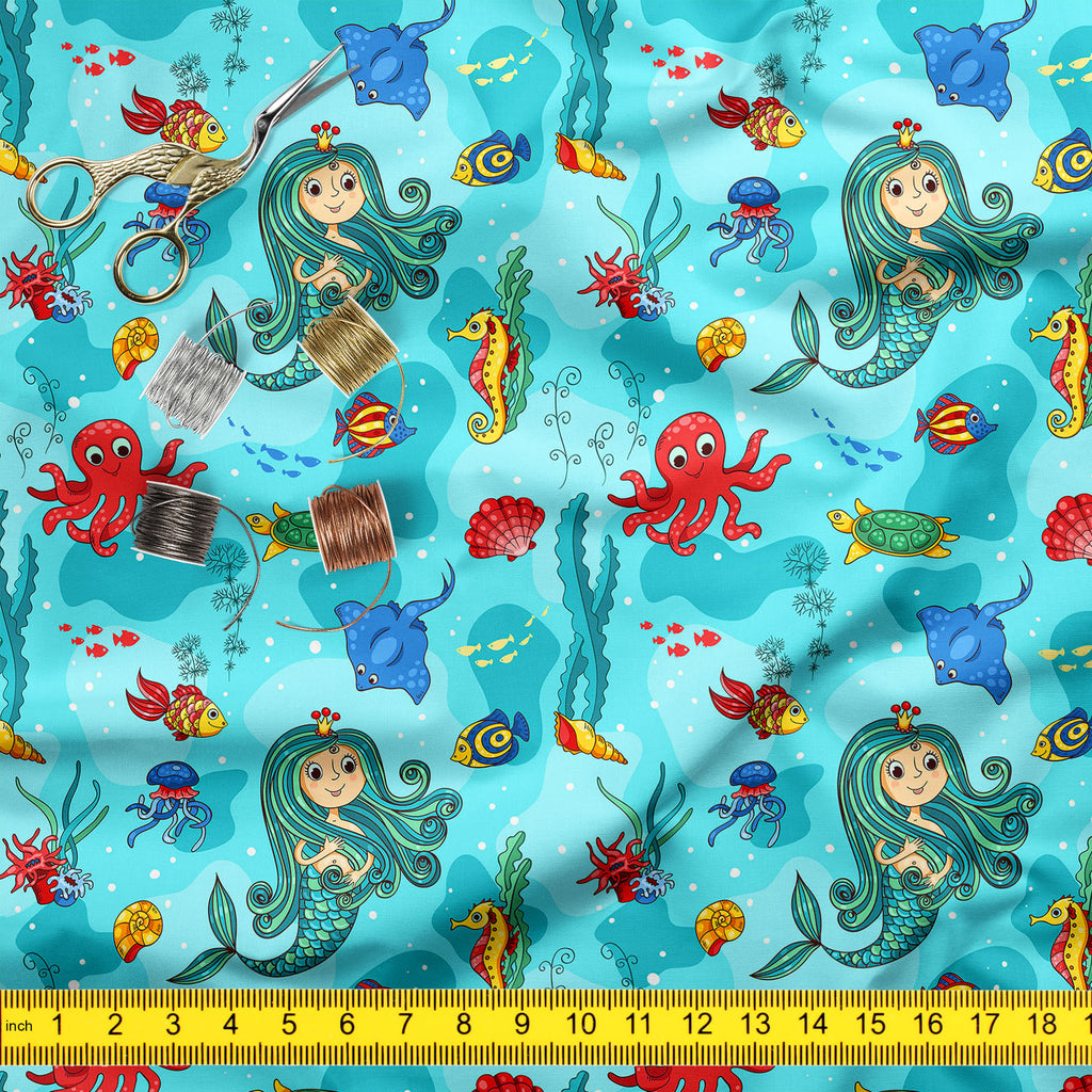 Mermaid Princess Sofa Fabric by Metre | Upholstery For Sofa, Curtains & Cushions-Sofa Fabrics-SOF_FB-IC 5007892 IC 5007892, Animals, Animated Cartoons, Art and Paintings, Caricature, Cartoons, Illustrations, Mermaid, Nature, Paintings, Patterns, Scenic, Tropical, Wildlife, princess, sofa, fabric, by, metre, upholstery, for, curtains, cushions, aquatic, bright, bubble, cartoon, characters, climate, cockleshell, colored, coral, cute, deep, discovery, diving, fish, fishing, freshwater, girl, goldfish, horse, j