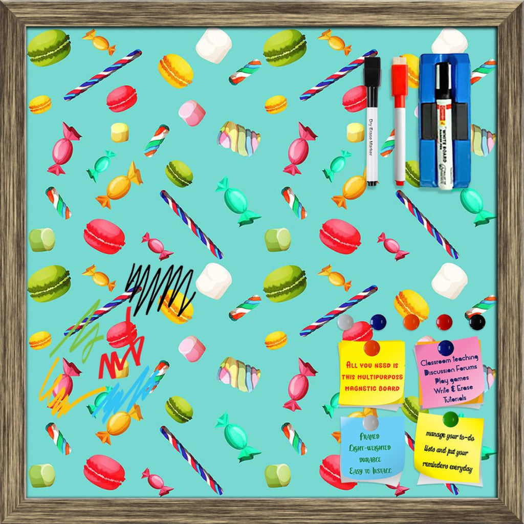 Sweets Candy Macaron And Marshmallow Framed Magnetic Dry Erase Board | Combo with Magnet Buttons & Markers-Magnetic Boards Framed-MGB_FR-IC 5007895 IC 5007895, Baby, Books, Children, Cuisine, Decorative, Festivals and Occasions, Festive, Food, Food and Beverage, Food and Drink, Holidays, Illustrations, Kids, Patterns, Pop Art, Signs, Signs and Symbols, sweets, candy, macaron, and, marshmallow, framed, magnetic, dry, erase, board, printed, whiteboard, with, 4, magnets, 2, markers, 1, duster, background, cane