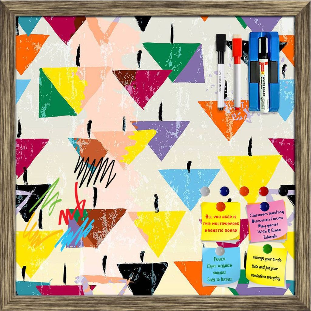 Strokes, Splashes And Triangles Framed Magnetic Dry Erase Board | Combo with Magnet Buttons & Markers-Magnetic Boards Framed-MGB_FR-IC 5007896 IC 5007896, Abstract Expressionism, Abstracts, Ancient, Art and Paintings, Black, Black and White, Culture, Decorative, Digital, Digital Art, Ethnic, Geometric, Geometric Abstraction, Graffiti, Graphic, Historical, Illustrations, Medieval, Modern Art, Paintings, Patterns, Semi Abstract, Signs, Signs and Symbols, Splatter, Traditional, Triangles, Tribal, Vintage, Worl