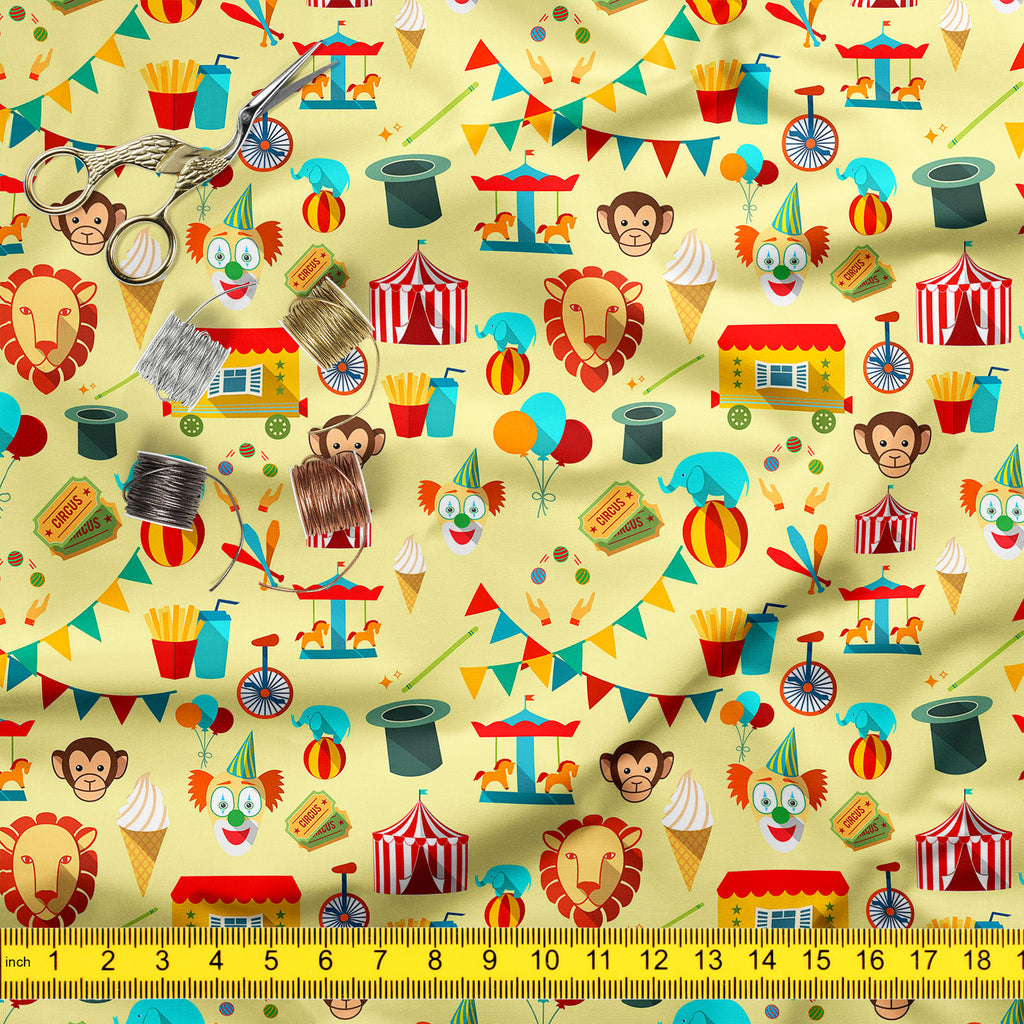 Circus Chapiteau Tent With Clown Sofa Fabric by Metre | Upholstery For Sofa, Curtains & Cushions-Sofa Fabrics-SOF_FB-IC 5007897 IC 5007897, Ancient, Animals, Bikes, Books, Cuisine, Decorative, Entertainment, Flags, Food, Food and Beverage, Food and Drink, Historical, Illustrations, Medieval, Patterns, Signs, Signs and Symbols, Vintage, circus, chapiteau, tent, with, clown, sofa, fabric, by, metre, upholstery, for, curtains, cushions, amusement, animal, background, ball, balloon, bicycle, bike, cannon, carav