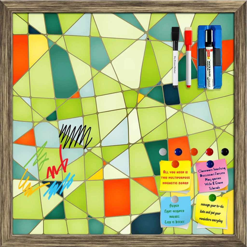 Abstract Mosaic Framed Magnetic Dry Erase Board | Combo with Magnet Buttons & Markers - Magnetic Boards Framed - ArtzFolio.com