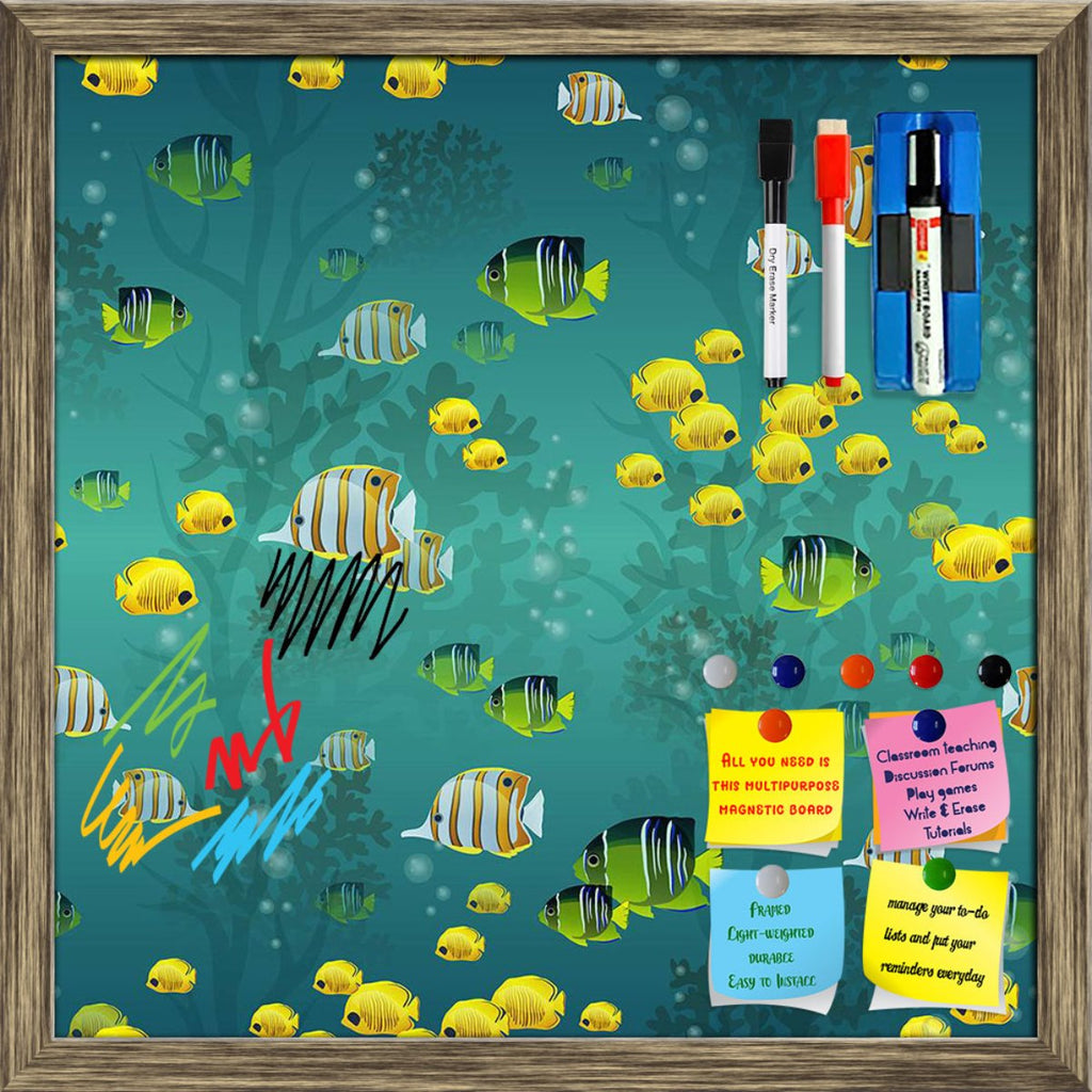 Fishes And Coral Underwater Framed Magnetic Dry Erase Board | Combo with Magnet Buttons & Markers-Magnetic Boards Framed-MGB_FR-IC 5007910 IC 5007910, Abstract Expressionism, Abstracts, Automobiles, Books, Decorative, Illustrations, Nature, Patterns, Pets, Scenic, Semi Abstract, Signs, Signs and Symbols, Transportation, Travel, Tropical, Vehicles, fishes, and, coral, underwater, framed, magnetic, dry, erase, board, printed, whiteboard, with, 4, magnets, 2, markers, 1, duster, abstract, aquarium, aquatic, ba
