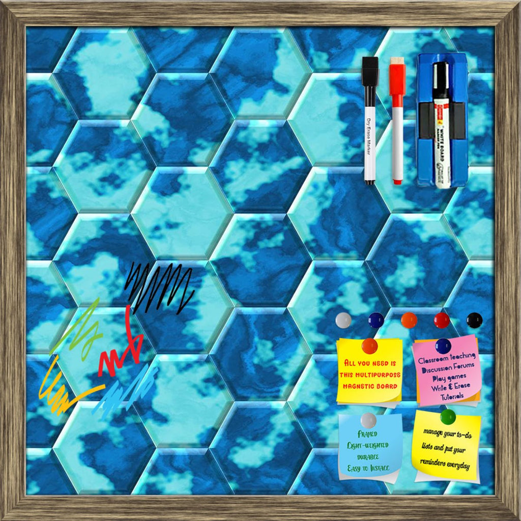 Hexacomb Tiling Framed Magnetic Dry Erase Board | Combo with Magnet Buttons & Markers-Magnetic Boards Framed-MGB_FR-IC 5007911 IC 5007911, Abstract Expressionism, Abstracts, Decorative, Hexagon, Illustrations, Landscapes, Marble, Marble and Stone, Nature, Patterns, Scenic, Semi Abstract, Solid, Metallic, hexacomb, tiling, framed, magnetic, dry, erase, board, printed, whiteboard, with, 4, magnets, 2, markers, 1, duster, abstract, backdrop, background, block, coarse, decoration, floor, flooring, generated, gr