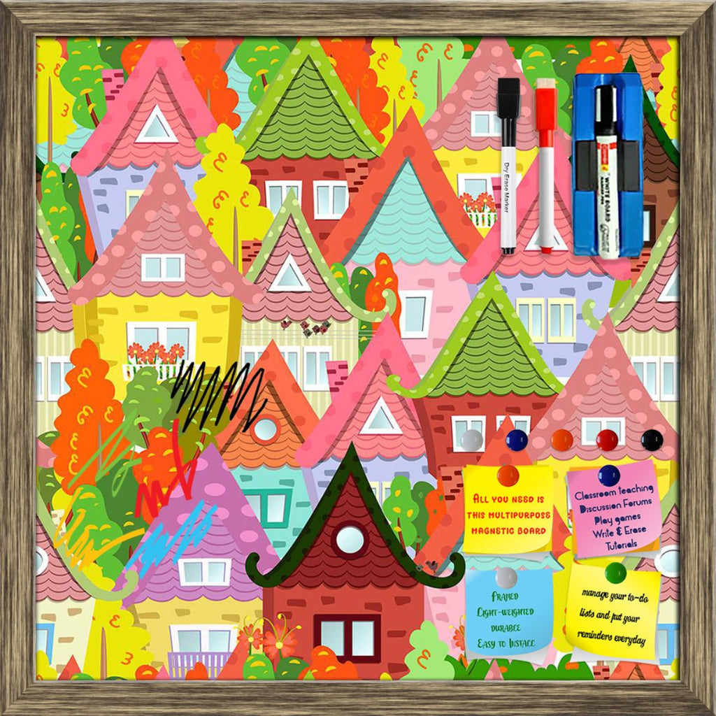 Cute Houses D5 Framed Magnetic Dry Erase Board | Combo with Magnet Buttons & Markers-Magnetic Boards Framed-MGB_FR-IC 5007917 IC 5007917, Abstract Expressionism, Abstracts, Ancient, Animated Cartoons, Architecture, Art and Paintings, Automobiles, Birds, Botanical, Caricature, Cartoons, Cities, City Views, Comics, Decorative, Digital, Digital Art, Drawing, Floral, Flowers, Graphic, Historical, Illustrations, Landscapes, Medieval, Nature, Patterns, Retro, Scenic, Semi Abstract, Signs, Signs and Symbols, Symbo