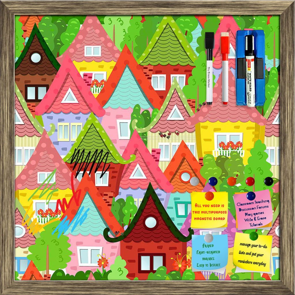 Cute Houses D6 Framed Magnetic Dry Erase Board | Combo with Magnet Buttons & Markers-Magnetic Boards Framed-MGB_FR-IC 5007918 IC 5007918, Abstract Expressionism, Abstracts, Ancient, Animated Cartoons, Architecture, Art and Paintings, Automobiles, Birds, Birthday, Botanical, Caricature, Cartoons, Cities, City Views, Comics, Decorative, Digital, Digital Art, Drawing, Floral, Flowers, Graphic, Historical, Illustrations, Landscapes, Medieval, Nature, Patterns, Retro, Scenic, Semi Abstract, Signs, Signs and Symb