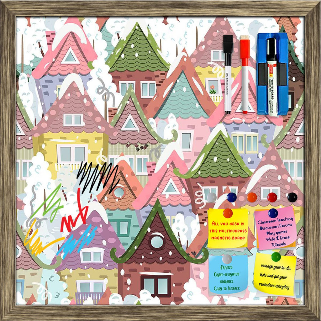 Cute Houses D7 Framed Magnetic Dry Erase Board | Combo with Magnet Buttons & Markers-Magnetic Boards Framed-MGB_FR-IC 5007919 IC 5007919, Abstract Expressionism, Abstracts, Ancient, Animated Cartoons, Architecture, Art and Paintings, Birds, Black and White, Botanical, Caricature, Cartoons, Christianity, Cities, City Views, Digital, Digital Art, Family, Floral, Flowers, Graphic, Historical, Holidays, Illustrations, Landscapes, Medieval, Nature, Patterns, Scenic, Seasons, Semi Abstract, Signs, Signs and Symbo