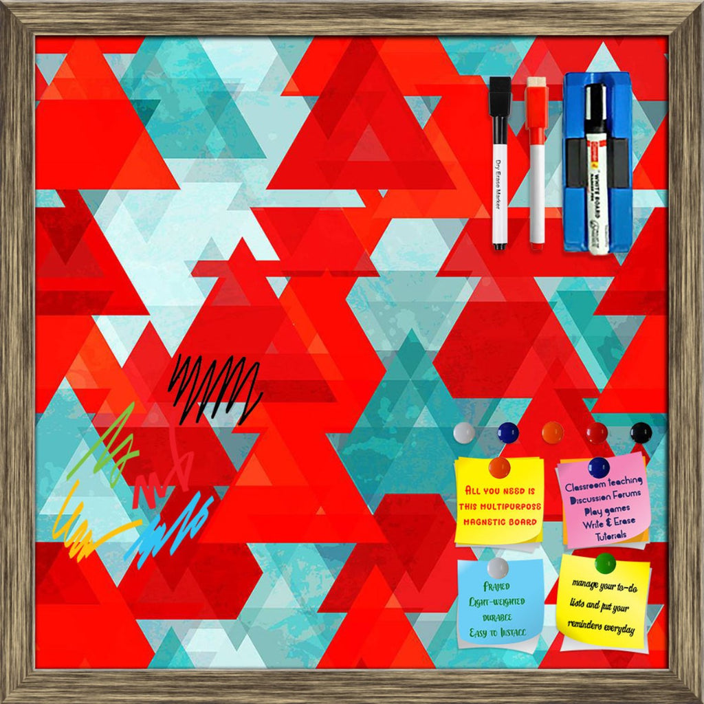 Red Grunge Triangle Framed Magnetic Dry Erase Board | Combo with Magnet Buttons & Markers-Magnetic Boards Framed-MGB_FR-IC 5007934 IC 5007934, Abstract Expressionism, Abstracts, Ancient, Art and Paintings, Decorative, Diamond, Digital, Digital Art, Fashion, Geometric, Geometric Abstraction, Graphic, Hipster, Historical, Illustrations, Medieval, Modern Art, Patterns, Retro, Semi Abstract, Signs, Signs and Symbols, Triangles, Vintage, red, grunge, triangle, framed, magnetic, dry, erase, board, printed, whiteb