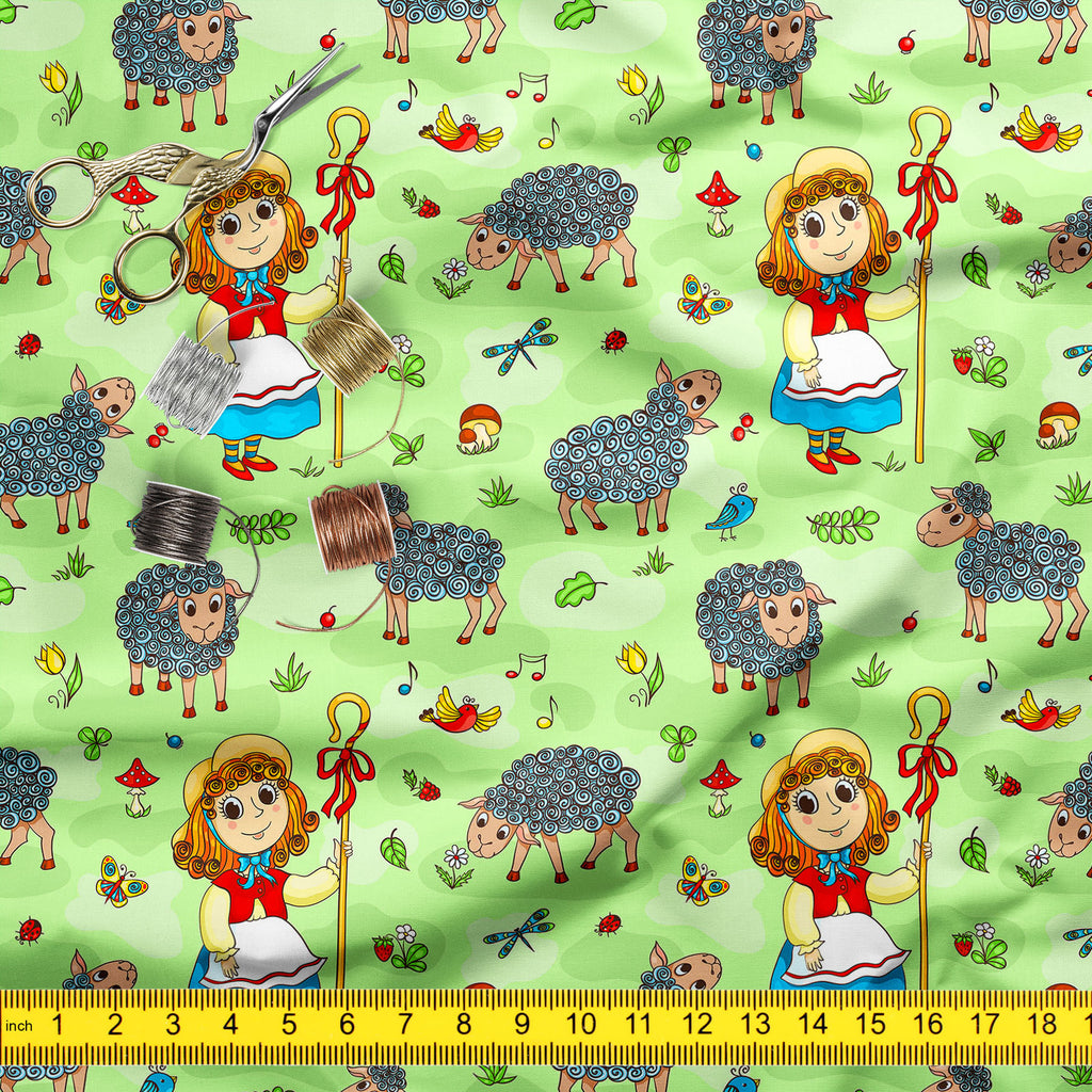 Cartoon Shepherd Girl Sofa Fabric by Metre | Upholstery For Sofa, Curtains & Cushions-Sofa Fabrics-SOF_FB-IC 5007942 IC 5007942, Animals, Animated Cartoons, Art and Paintings, Birds, Botanical, Business, Caricature, Cartoons, Culture, Drawing, Ethnic, Floral, Flowers, Illustrations, Music, Music and Dance, Music and Musical Instruments, Nature, Paintings, Patterns, Pets, Rural, Scenic, Signs and Symbols, Symbols, Traditional, Tribal, World Culture, cartoon, shepherd, girl, sofa, fabric, by, metre, upholster