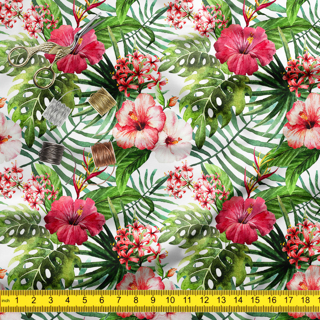Exotic Nature Leaves & Flowers D2 Sofa Fabric by Metre | Upholstery For Sofa, Curtains & Cushions-Sofa Fabrics-SOF_FB-IC 5007947 IC 5007947, Abstract Expressionism, Abstracts, Ancient, Art and Paintings, Black, Black and White, Botanical, Drawing, Fashion, Floral, Flowers, Hawaiian, Historical, Illustrations, Medieval, Nature, Paintings, Patterns, Scenic, Semi Abstract, Signs, Signs and Symbols, Tropical, Vintage, Watercolour, White, exotic, leaves, d2, sofa, fabric, by, metre, upholstery, for, curtains, cu