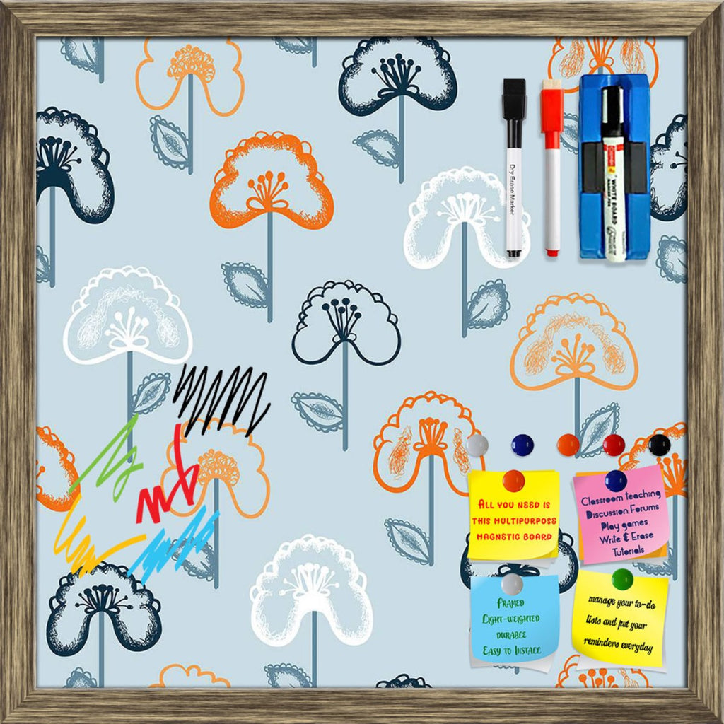 Hand Drawn Floral Pattern D1 Framed Magnetic Dry Erase Board | Combo with Magnet Buttons & Markers-Magnetic Boards Framed-MGB_FR-IC 5007950 IC 5007950, Abstract Expressionism, Abstracts, Ancient, Art and Paintings, Botanical, Decorative, Drawing, Floral, Flowers, Historical, Illustrations, Medieval, Nature, Patterns, Retro, Scenic, Seasons, Semi Abstract, Signs, Signs and Symbols, Vintage, hand, drawn, pattern, d1, framed, magnetic, dry, erase, board, printed, whiteboard, with, 4, magnets, 2, markers, 1, du