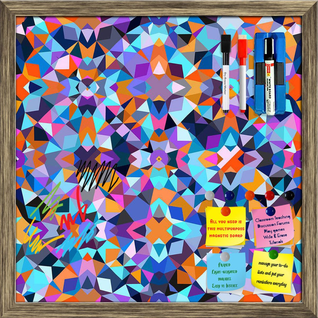Colorful Geometric Pattern D1 Framed Magnetic Dry Erase Board | Combo with Magnet Buttons & Markers-Magnetic Boards Framed-MGB_FR-IC 5007971 IC 5007971, Abstract Expressionism, Abstracts, African, Allah, Arabic, Art and Paintings, Aztec, Bohemian, Chevron, Culture, Digital, Digital Art, Ethnic, Geometric, Geometric Abstraction, Graphic, Illustrations, Islam, Modern Art, Moroccan, Patterns, Semi Abstract, Signs, Signs and Symbols, Traditional, Triangles, Tribal, World Culture, colorful, pattern, d1, framed, 