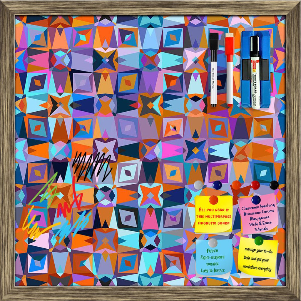 Colorful Geometric Pattern D2 Framed Magnetic Dry Erase Board | Combo with Magnet Buttons & Markers-Magnetic Boards Framed-MGB_FR-IC 5007972 IC 5007972, Abstract Expressionism, Abstracts, African, Allah, Arabic, Art and Paintings, Aztec, Bohemian, Chevron, Culture, Digital, Digital Art, Ethnic, Geometric, Geometric Abstraction, Graphic, Islam, Modern Art, Moroccan, Patterns, Semi Abstract, Signs, Signs and Symbols, Traditional, Triangles, Tribal, World Culture, colorful, pattern, d2, framed, magnetic, dry, 