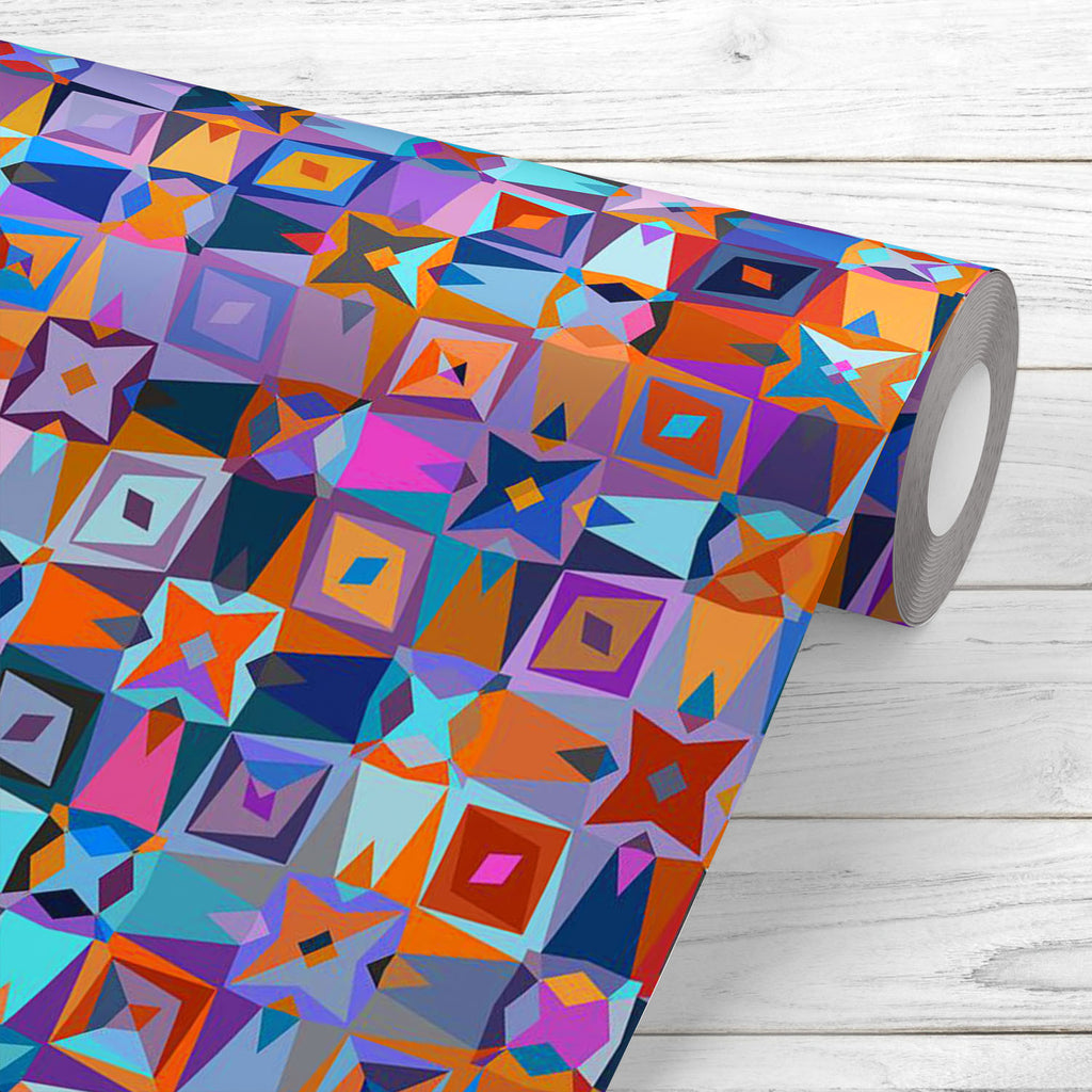 Colorful Geometric Pattern D1 Wallpaper Roll-Wallpapers Peel & Stick-WAL_PA-IC 5007972 IC 5007972, Abstract Expressionism, Abstracts, African, Allah, Arabic, Art and Paintings, Aztec, Bohemian, Chevron, Culture, Digital, Digital Art, Ethnic, Geometric, Geometric Abstraction, Graphic, Islam, Modern Art, Moroccan, Patterns, Semi Abstract, Signs, Signs and Symbols, Traditional, Triangles, Tribal, World Culture, colorful, pattern, d1, wallpaper, roll, abstract, art, background, boho, bold, bright, color, block,