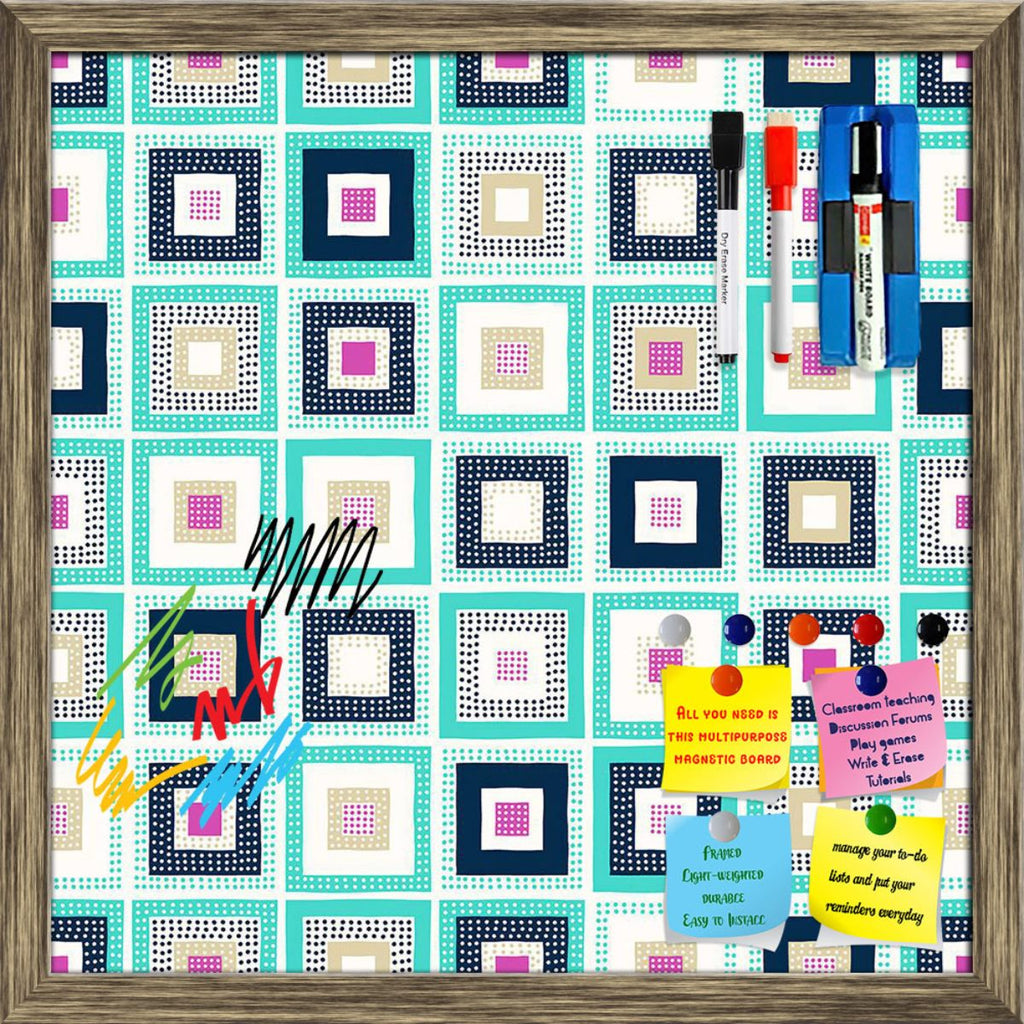 Doodle Dots Geometric Square Pattern Framed Magnetic Dry Erase Board | Combo with Magnet Buttons & Markers-Magnetic Boards Framed-MGB_FR-IC 5007977 IC 5007977, Abstract Expressionism, Abstracts, Art and Paintings, Black and White, Decorative, Digital, Digital Art, Dots, Drawing, Fashion, Geometric, Geometric Abstraction, Graphic, Illustrations, Nautical, Patterns, Semi Abstract, Signs, Signs and Symbols, Sketches, White, doodle, square, pattern, framed, magnetic, dry, erase, board, printed, whiteboard, with