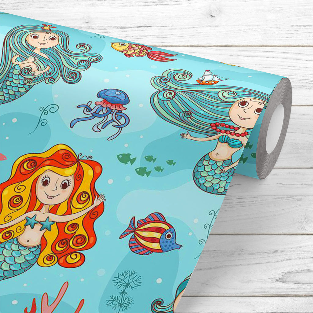 Cute Mermaids Pattern Wallpaper Roll-Wallpapers Peel & Stick-WAL_PA-IC 5007978 IC 5007978, Animals, Animated Cartoons, Art and Paintings, Caricature, Cartoons, Drawing, Fantasy, Illustrations, Mermaid, Nature, Paintings, Patterns, People, Scenic, Sketches, cute, mermaids, pattern, wallpaper, roll, beautiful, beauty, characters, cheerful, child, concepts, doodle, fairy, female, fin, fish, fun, girls, happiness, human, ideas, little, magic, mystery, mythology, nymph, painting, princess, sea, seamless, shell, 