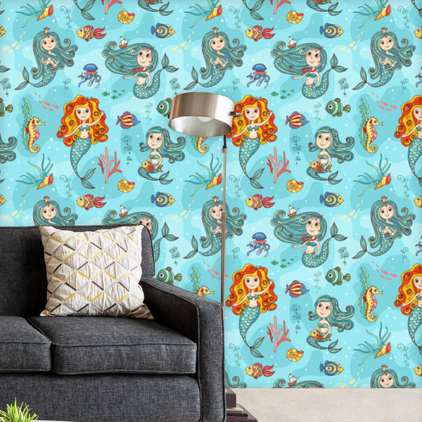 Cute Mermaids Pattern Wallpaper Roll-Wallpapers Peel & Stick-WAL_PA-IC 5007978 IC 5007978, Animals, Animated Cartoons, Art and Paintings, Caricature, Cartoons, Drawing, Fantasy, Illustrations, Mermaid, Nature, Paintings, Patterns, People, Scenic, Sketches, cute, mermaids, pattern, peel, stick, vinyl, wallpaper, roll, non-pvc, self-adhesive, eco-friendly, water-repellent, scratch-resistant, beautiful, beauty, characters, cheerful, child, concepts, doodle, fairy, female, fin, fish, fun, girls, happiness, huma