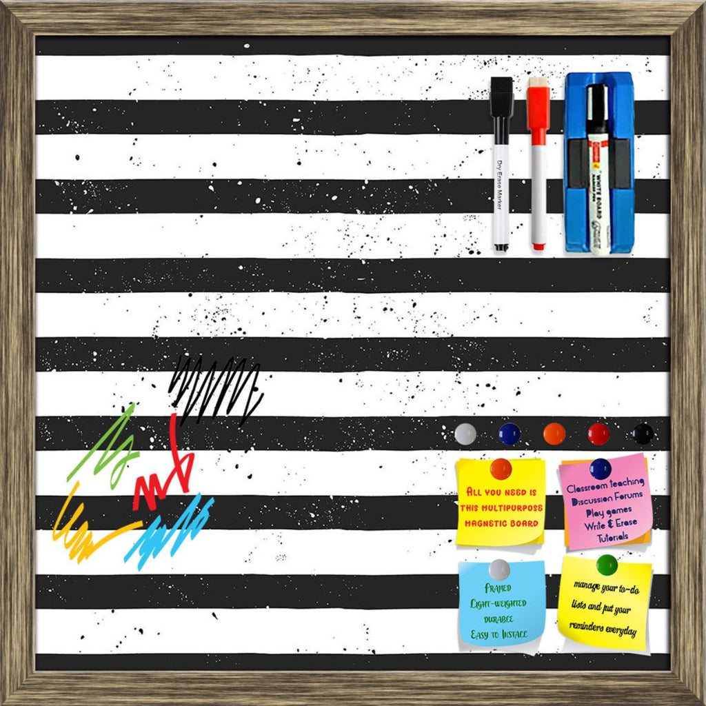 Abstract Pattern In Black And White Framed Magnetic Dry Erase Board | Combo with Magnet Buttons & Markers - Magnetic Boards Framed - ArtzFolio.com
