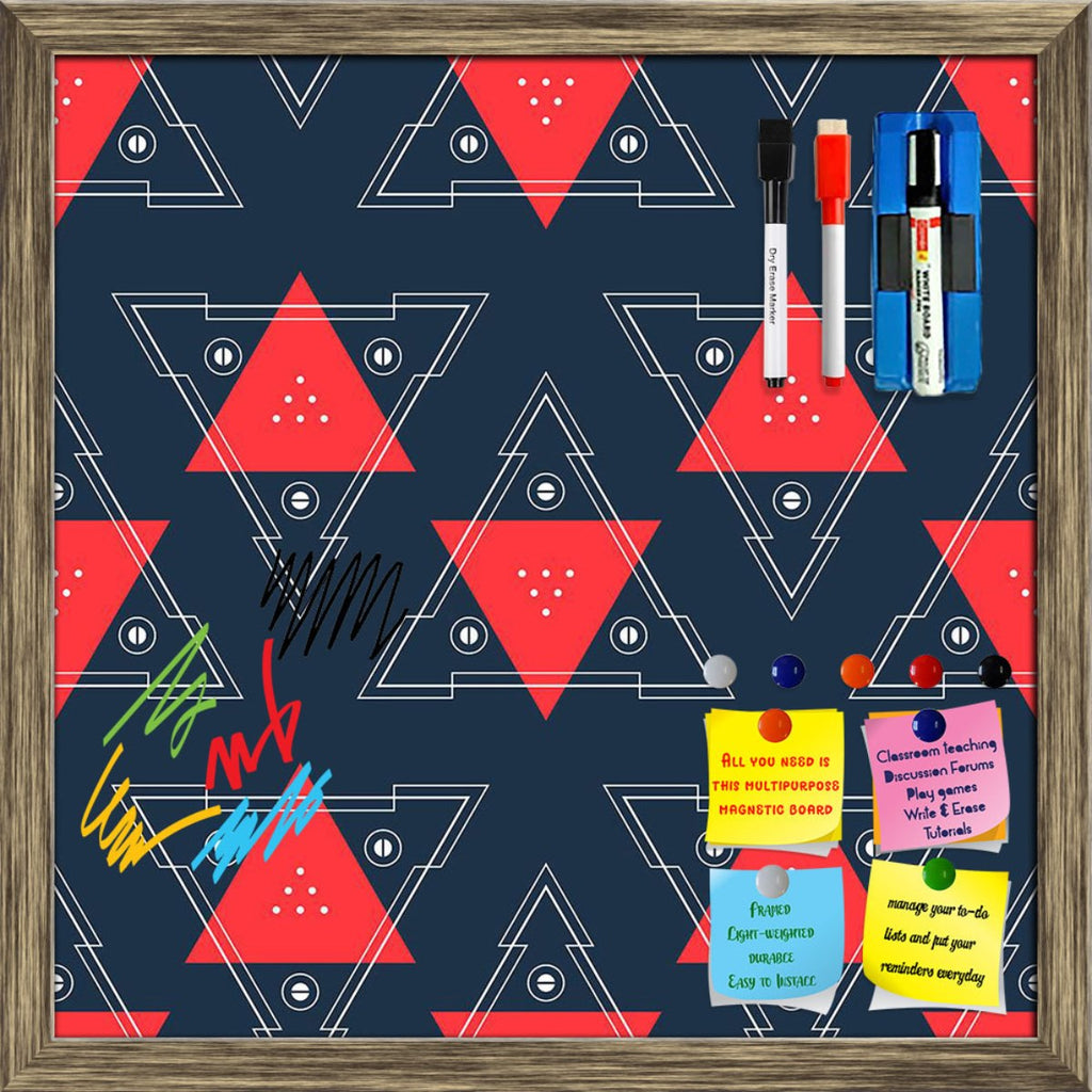 Abstract Geometric Pattern D2 Framed Magnetic Dry Erase Board | Combo with Magnet Buttons & Markers - Magnetic Boards Framed - ArtzFolio.com