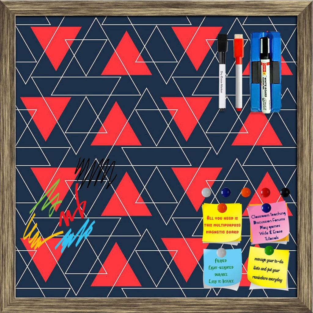 Abstract Geometric Pattern D3 Framed Magnetic Dry Erase Board | Combo with Magnet Buttons & Markers - Magnetic Boards Framed - ArtzFolio.com