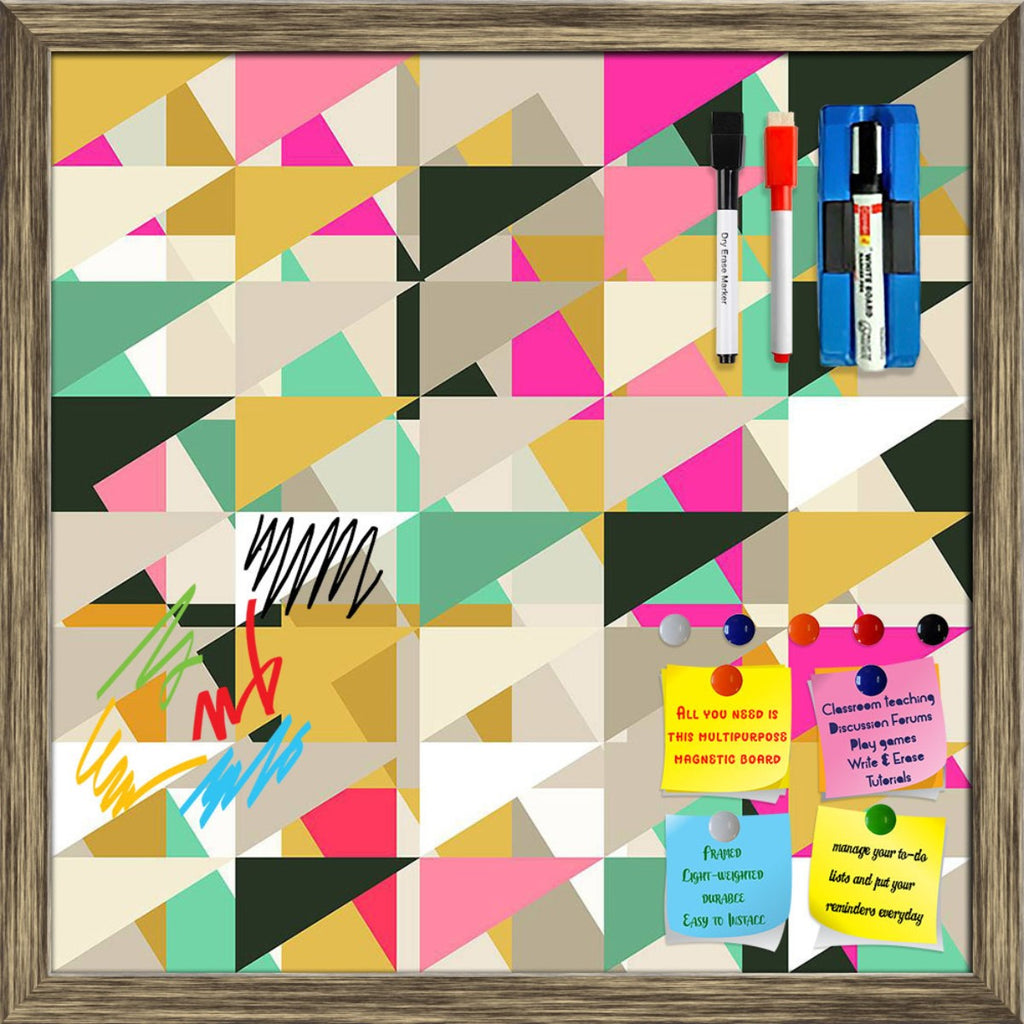 Geometric Retro Triangle D1 Framed Magnetic Dry Erase Board | Combo with Magnet Buttons & Markers-Magnetic Boards Framed-MGB_FR-IC 5007995 IC 5007995, Abstract Expressionism, Abstracts, Ancient, Art and Paintings, Decorative, Digital, Digital Art, Drawing, Fashion, Geometric, Geometric Abstraction, Graphic, Grid Art, Historical, Illustrations, Medieval, Modern Art, Patterns, Retro, Semi Abstract, Signs, Signs and Symbols, Triangles, Vintage, triangle, d1, framed, magnetic, dry, erase, board, printed, whiteb