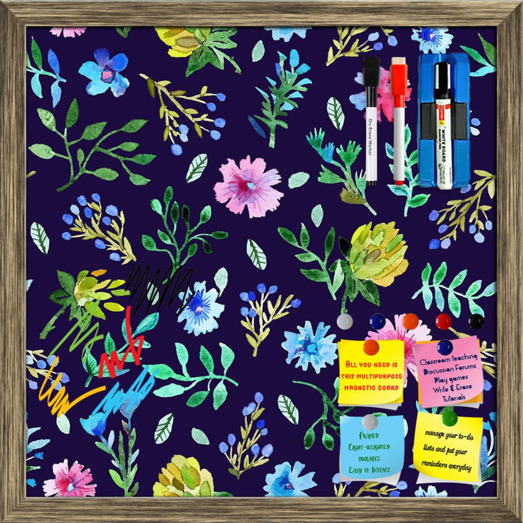 Flowers And Leaves Framed Magnetic Dry Erase Board | Combo with Magnet Buttons & Markers-Magnetic Boards Framed-MGB_FR-IC 5007998 IC 5007998, Ancient, Art and Paintings, Black, Black and White, Botanical, Drawing, Floral, Flowers, Historical, Illustrations, Medieval, Nature, Patterns, Retro, Scenic, Seasons, Signs, Signs and Symbols, Vintage, Watercolour, and, leaves, framed, magnetic, dry, erase, board, printed, whiteboard, with, 4, magnets, 2, markers, 1, duster, art, backdrop, background, beautiful, blos