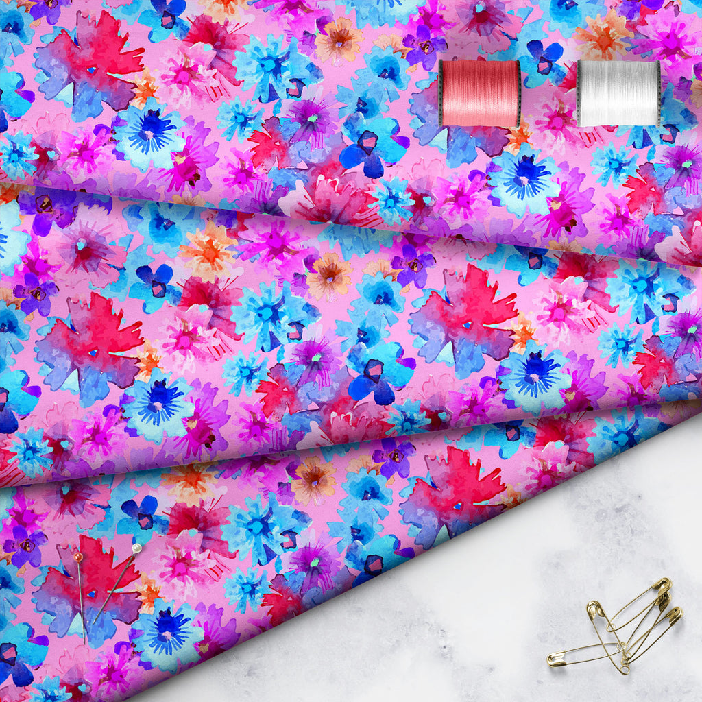 Abstract Watercolor Flower Sofa Fabric by Metre | Upholstery For Sofa, Curtains & Cushions - Sofa Fabrics - ArtzFolio.com