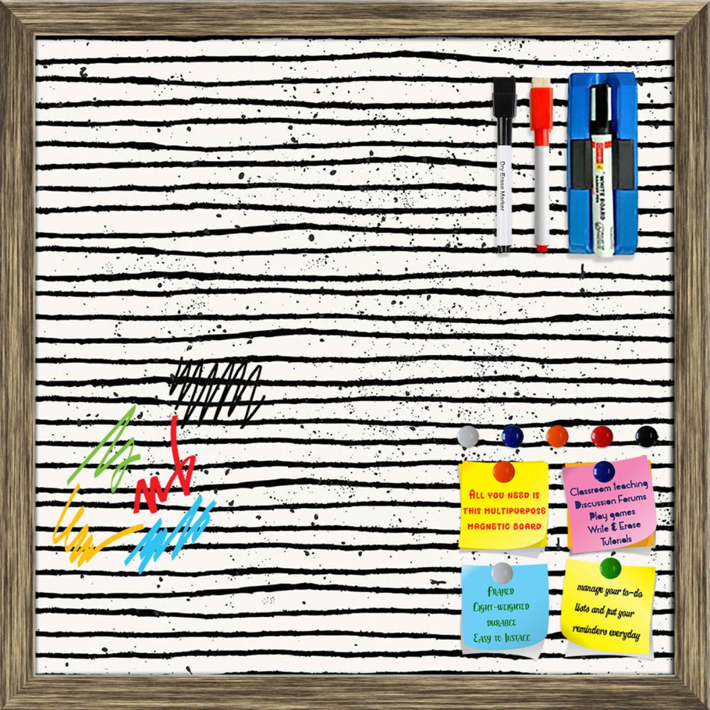 Hand Drawn Black And Off-White Striped Pattern D2 Framed Magnetic Dry Erase Board | Combo with Magnet Buttons & Markers-Magnetic Boards Framed-MGB_FR-IC 5008009 IC 5008009, Abstract Expressionism, Abstracts, Ancient, Black, Black and White, Chevron, Digital, Digital Art, Geometric, Geometric Abstraction, Graphic, Hipster, Historical, Illustrations, Medieval, Patterns, Semi Abstract, Signs, Signs and Symbols, Stripes, Triangles, Vintage, hand, drawn, and, off-white, striped, pattern, d2, framed, magnetic, dr