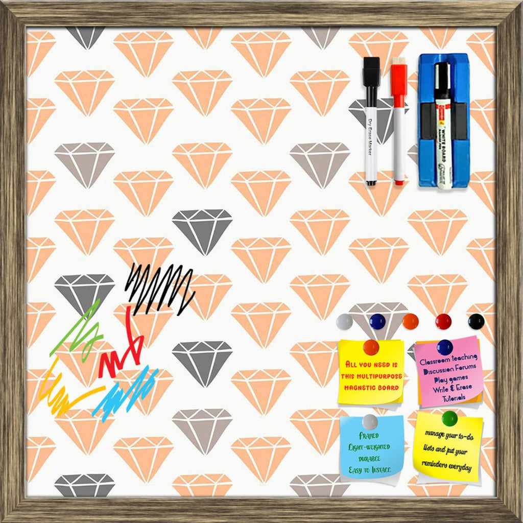 Diamonds Pattern In Pink And Gray Framed Magnetic Dry Erase Board | Combo with Magnet Buttons & Markers-Magnetic Boards Framed-MGB_FR-IC 5008024 IC 5008024, Abstract Expressionism, Abstracts, Ancient, Diamond, Digital, Digital Art, Geometric, Geometric Abstraction, Graphic, Hipster, Historical, Illustrations, Medieval, Modern Art, Patterns, Retro, Semi Abstract, Signs, Signs and Symbols, Triangles, Vintage, diamonds, pattern, in, pink, and, gray, framed, magnetic, dry, erase, board, printed, whiteboard, wit